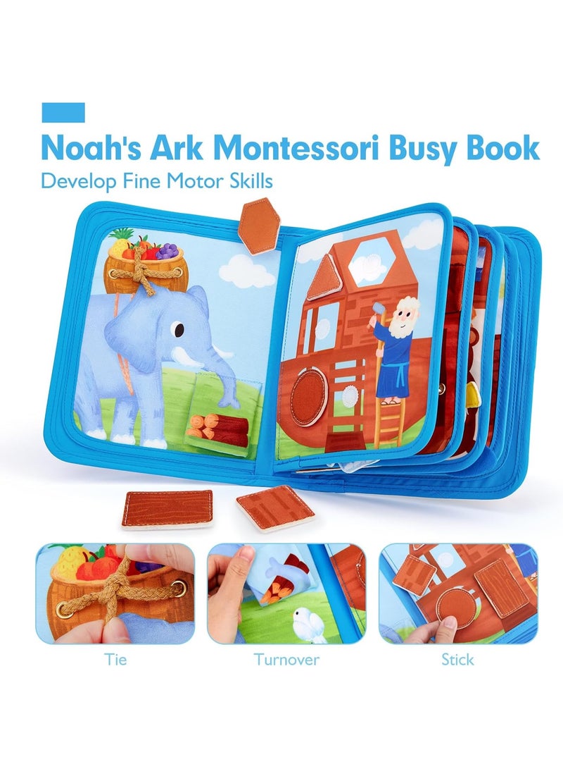 LBMT كتاب قماشي حسي للأطفال، ألعاب تعليمية من مونتيسوري للأولاد والبنات، لعبة كتاب بتصميم سفينة نوح للأطفال من 1-5 سنوات، ألعاب تعليمية لتطوير مهارات الصغار، هدية عيد ميلاد - Image 4