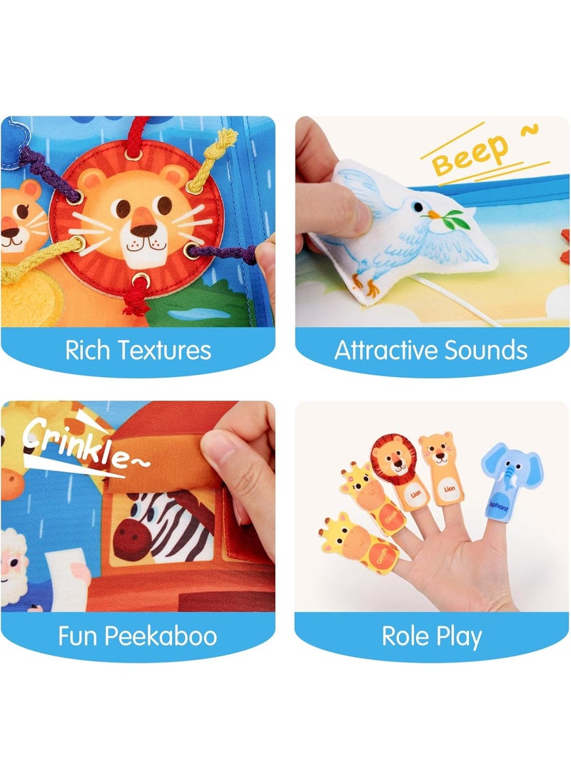 LBMT كتاب قماشي حسي للأطفال، ألعاب تعليمية من مونتيسوري للأولاد والبنات، لعبة كتاب بتصميم سفينة نوح للأطفال من 1-5 سنوات، ألعاب تعليمية لتطوير مهارات الصغار، هدية عيد ميلاد - Image 3