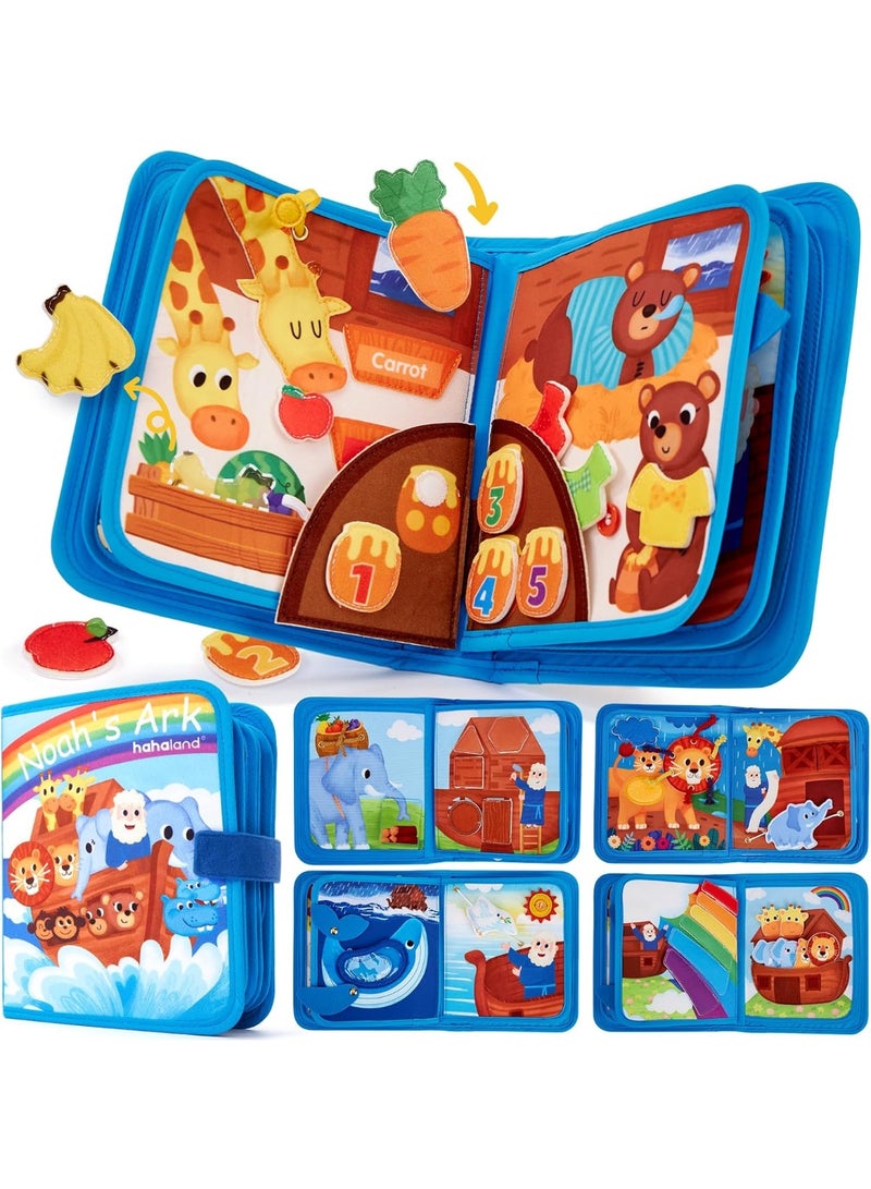 LBMT كتاب قماشي حسي للأطفال، ألعاب تعليمية من مونتيسوري للأولاد والبنات، لعبة كتاب بتصميم سفينة نوح للأطفال من 1-5 سنوات، ألعاب تعليمية لتطوير مهارات الصغار، هدية عيد ميلاد - Image 1