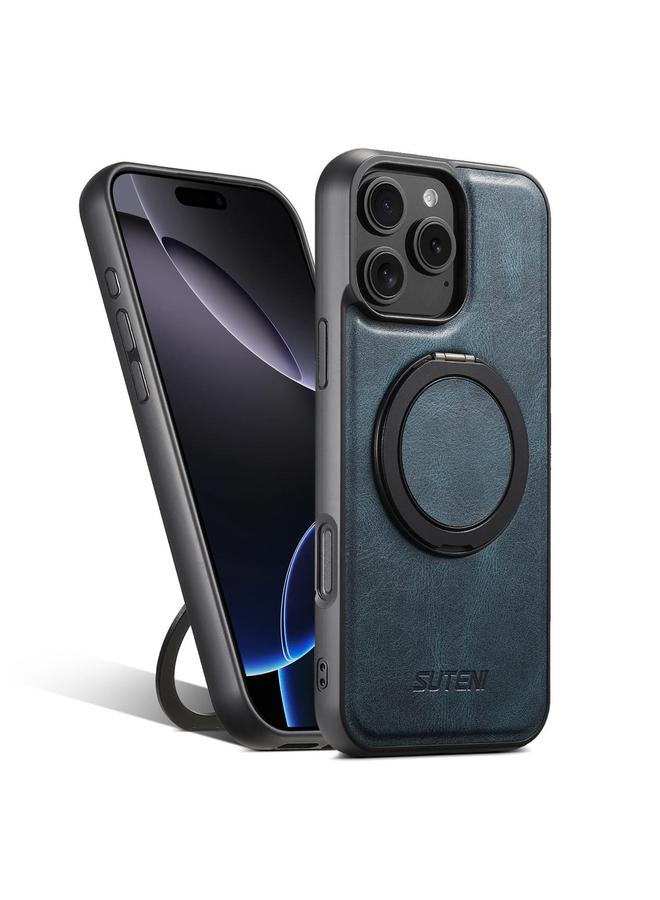 Suteni Case For iPhone 16 Pro Max G3 Oil Wax 360 Rotation Holder MagSafe Back Phone Case - Image 1