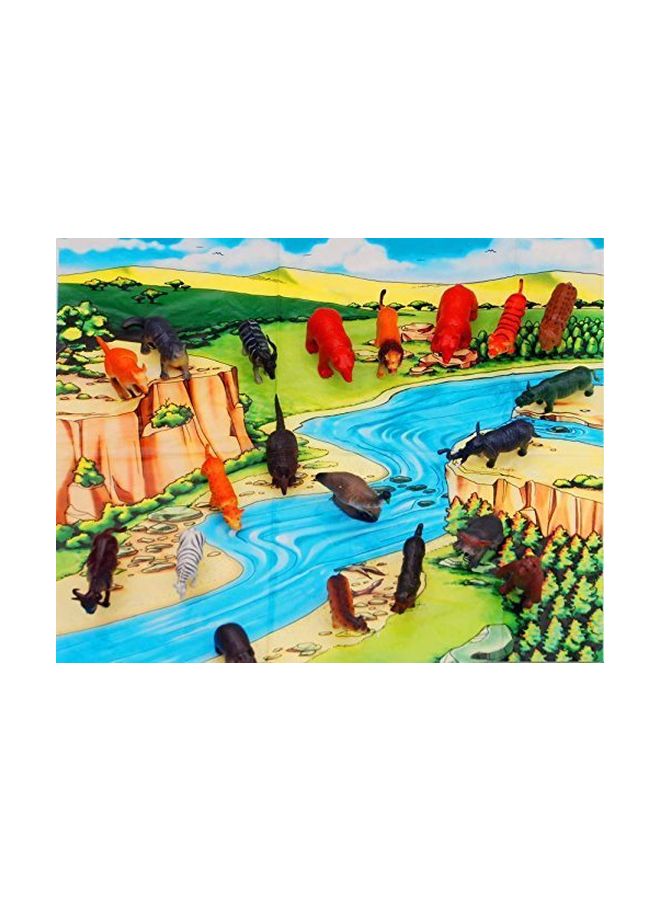 NIBEMINENT 20-Piece Wild Animal Figures With Jungle Wallpaper Set SWCGM-179  - Image 2