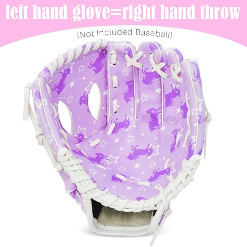 Ausletie Kids Baseball Glove, Softball Gloves, Kids Girls Toddlers Baseball Softball Mitt, 9''-10.5'' T-Ball Gloves for Training and Beginner Play, Left Hand Glove, Right Hand Throw - Image 3