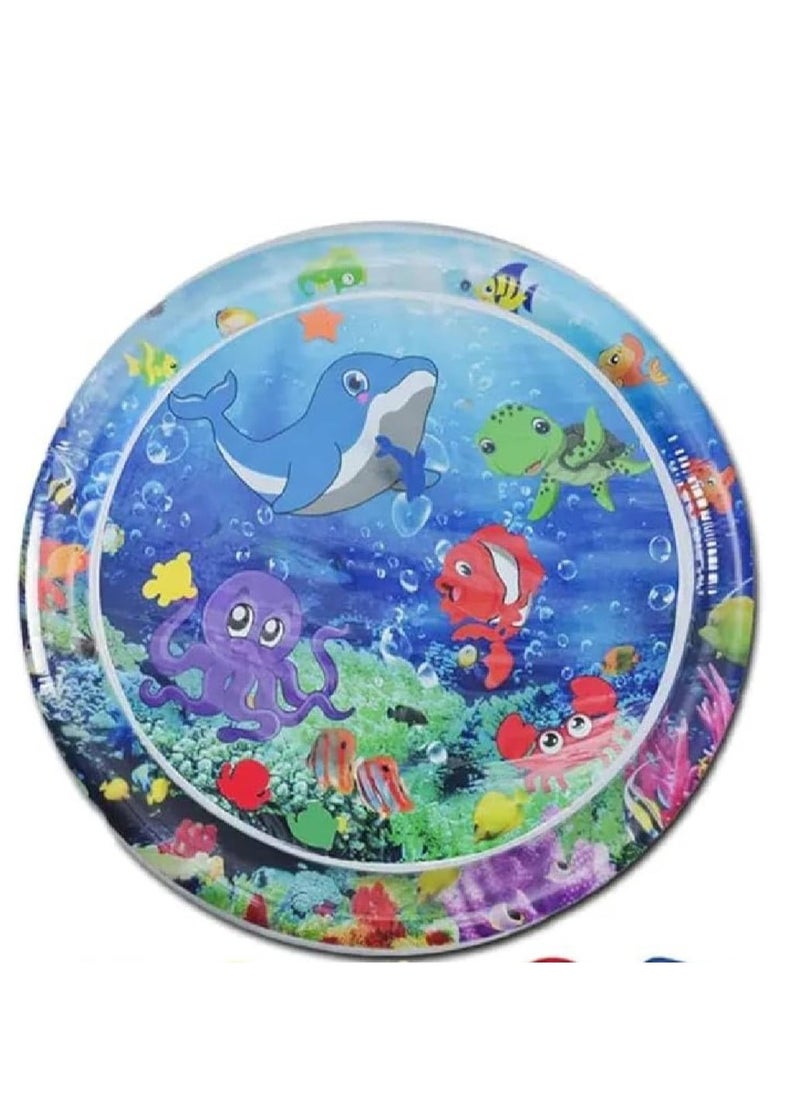 Generic - Rug, water mattress for children to sleep on the beach or at home, soft with pictures and a three-dimensional model to relax the child, filled with water from the middle and air from the sides, high-quality material (large round size) from TOYS-EGYPT - Image 1