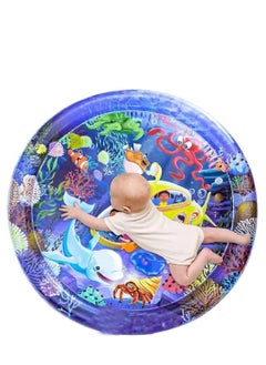 Rug, water mattress for children to sleep on the beach or at home, soft with pictures and a three-dimensional model to relax the child, filled with water from the middle and air from the sides, high-quality material (large round size) from TOYS-EGYPT