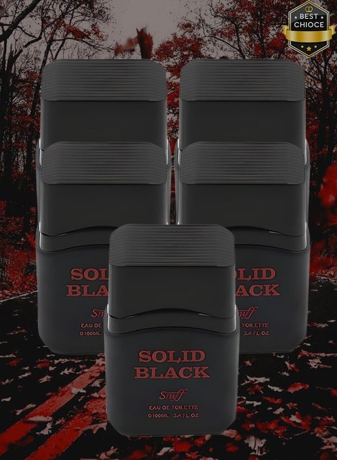 سنيف 5 قطع عطر سوليد بلاك للرجال 100 مل - Image 1