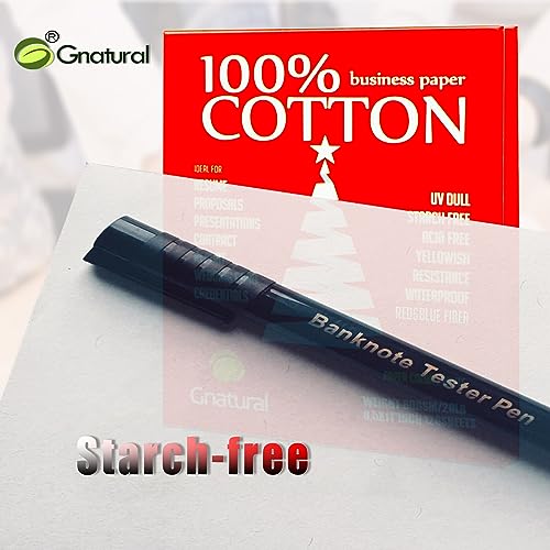 gnatural 100% Cotton, Gnatural 8.5 x 11 Inch, 20lb/80GSM,with Red & Blue Fiber, Waterproof for Inkjet and Laser Printing Paper - 120 Sheets Starch Free - Image 2