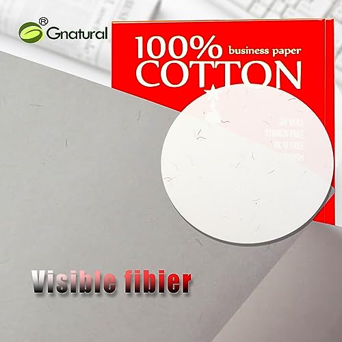 gnatural 100% Cotton, Gnatural 8.5 x 11 Inch, 20lb/80GSM,with Red & Blue Fiber, Waterproof for Inkjet and Laser Printing Paper - 120 Sheets Starch Free - Image 4