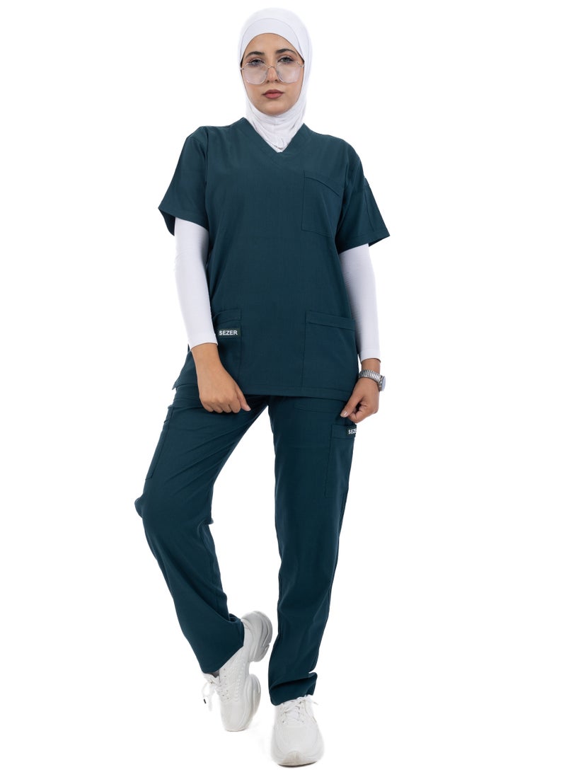 sezer Women's Caesar Scrub - Soft cotton in gingham for your brilliance and comfort every work day! - Image 1