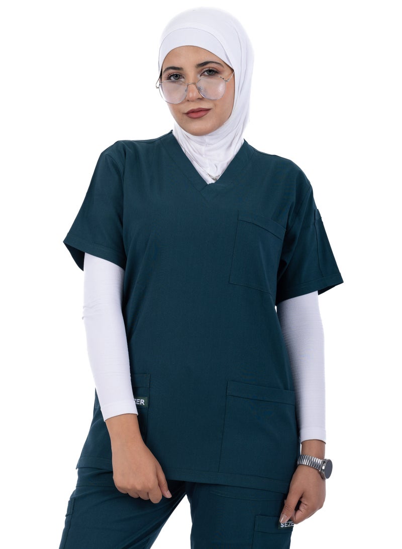 sezer Women's Caesar Scrub - Soft cotton in gingham for your brilliance and comfort every work day! - Image 4