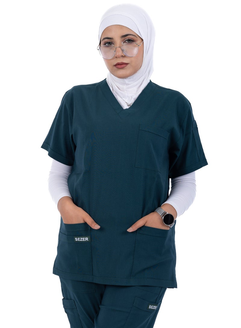 sezer Women's Caesar Scrub - Soft cotton in gingham for your brilliance and comfort every work day! - Image 5
