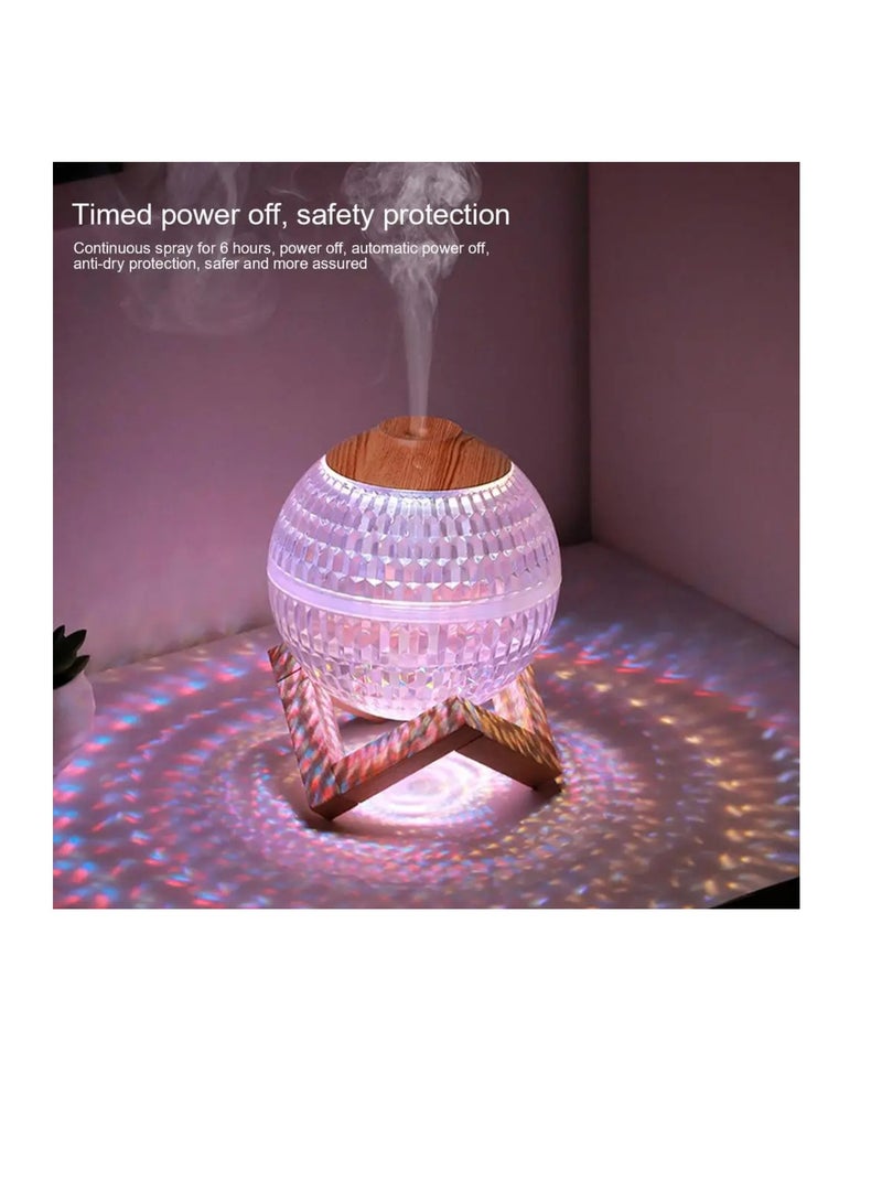 DIGI CORE Humidifiers For Bedroom RGB LED Mini Colorful Night Light Crystal Ball Humidifier 6H Auto-Off 450ml USB Type-C ed Silent Portable Nano Air Humidifier With Base For Bedroom Nursery Office - Image 2