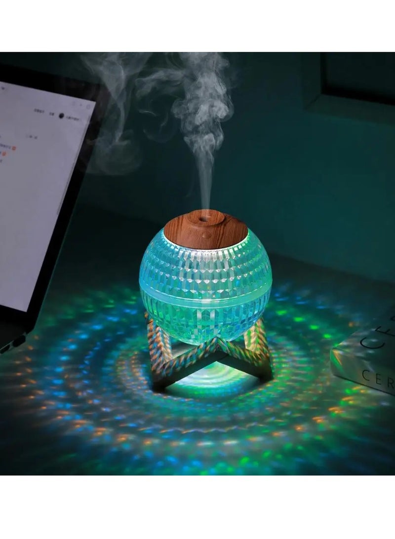 DIGI CORE Humidifiers For Bedroom RGB LED Mini Colorful Night Light Crystal Ball Humidifier 6H Auto-Off 450ml USB Type-C ed Silent Portable Nano Air Humidifier With Base For Bedroom Nursery Office - Image 5