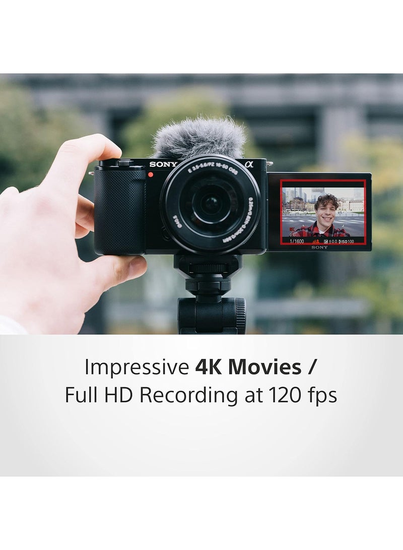 Sony Alpha ZV-E10 24.2 Mega Pixel Interchangeable-Lens Mirrorless vlog Camera, Made for Creators APS-C Sensor Advanced Autofocus Clear Audio & 4K Movie Recording (Body Only) – Black - Image 4