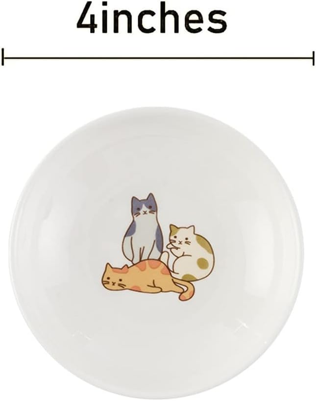 Mozacona 6pcs Ceramic Cat Appetizer Plates Sauce Dishes Dessert Dishes Seasoning Dishes - Image 2