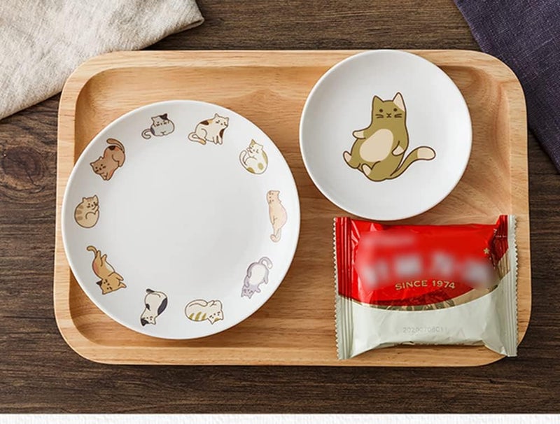 Mozacona 6pcs Ceramic Cat Appetizer Plates Sauce Dishes Dessert Dishes Seasoning Dishes - Image 4
