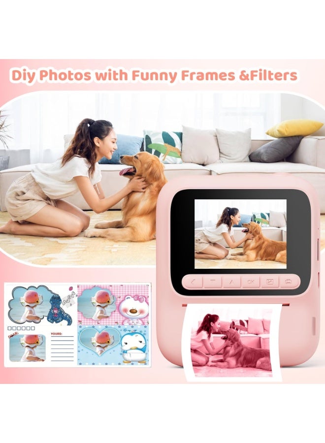 BlueFire Kids Instant Print Camera with 2.4" IPS Screen, 4800W HD & 1080P Video – Thermal Printing Toy for Girls Boys, 4 Color Paper Rolls, Games, MP3, 2000mAh Battery, 128GB Expandable, Creative Gift for Ages 3-12 - Image 3