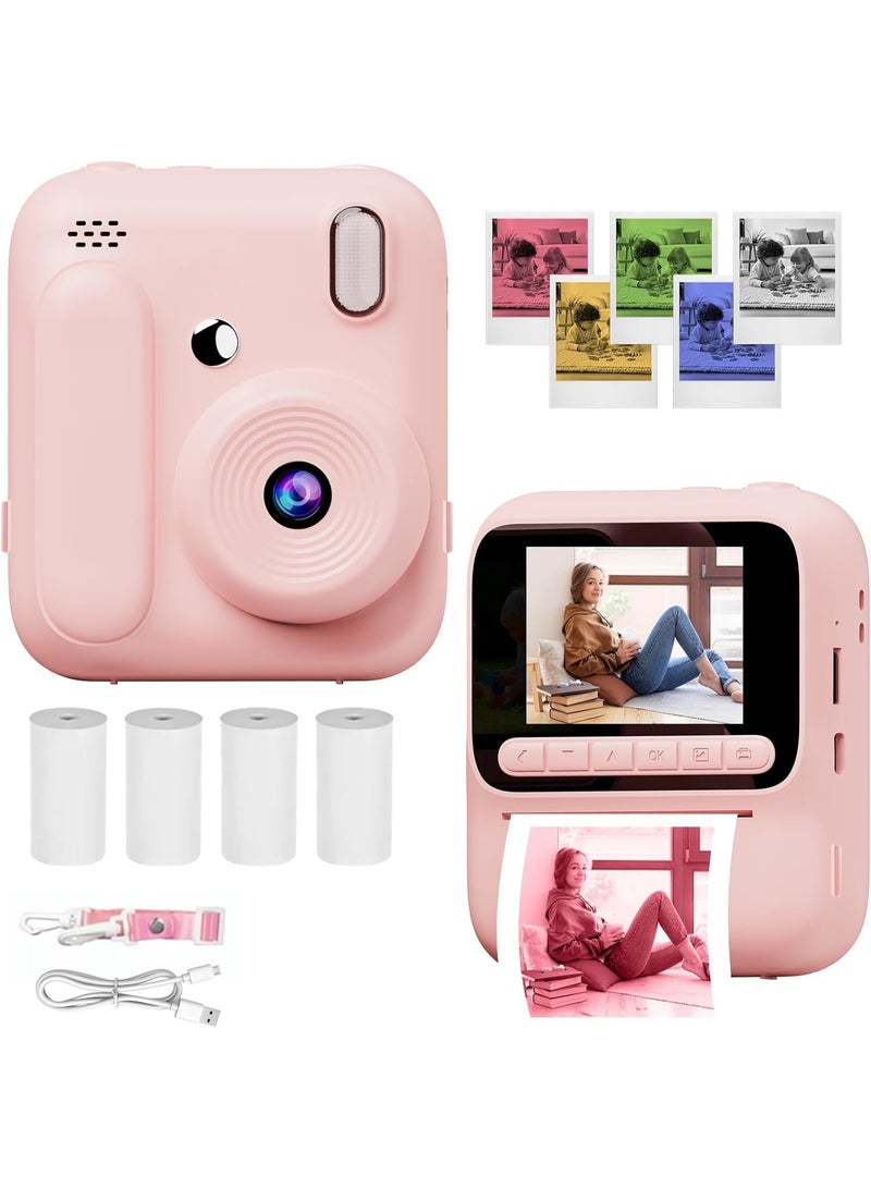 BlueFire Kids Instant Print Camera with 2.4" IPS Screen, 4800W HD & 1080P Video – Thermal Printing Toy for Girls Boys, 4 Color Paper Rolls, Games, MP3, 2000mAh Battery, 128GB Expandable, Creative Gift for Ages 3-12 - Image 1