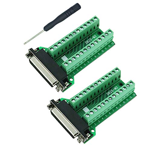 Twinkle Bay TwinkleBay DB25 Breakout Connector D-sub Breakout 25 Pin Connector Female with Nut (Pack of 2) - Image 1