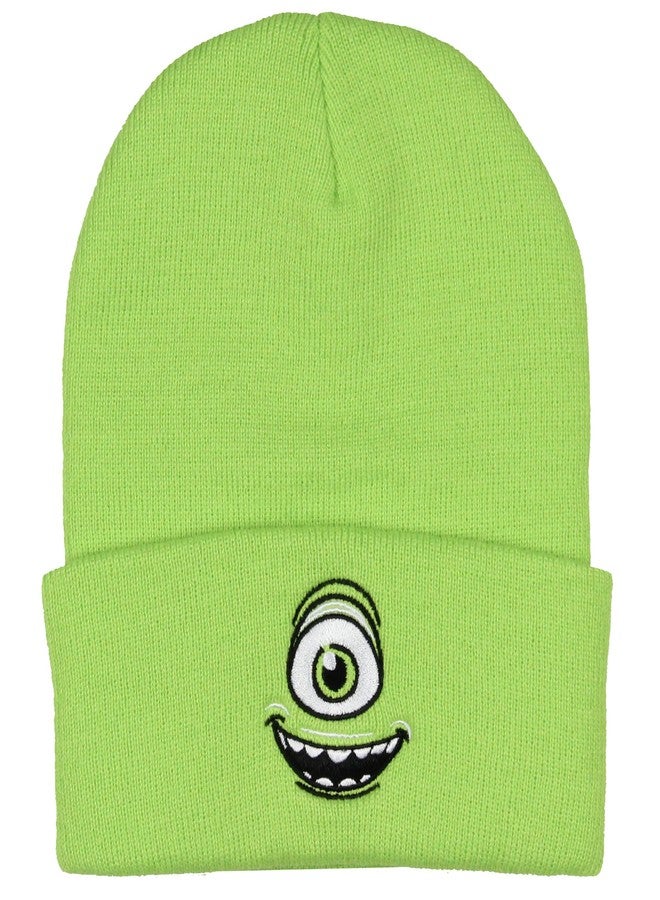 NEFF Monsters Inc. Mike Wazowski Embroidered Face Fold Cuff Adult Beanie OSFM Green - Image 1