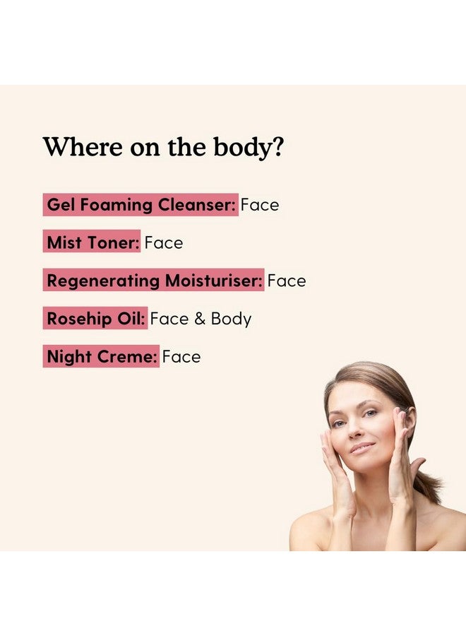 Essano Rosehip Oil Skin Care Set, Treat Your Skin Travel Size Pack Includes Face Cleanser, Mist Toner, Rosehip Oil, Face Moisturizer & Night Cream with Rosehip Oil, Jojoba Oil, Aloe Vera & Shea Butter - Image 4