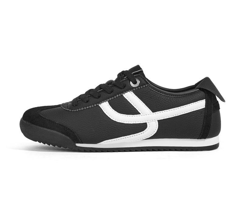 LUCKY STEP Womens Retro Fashion Sneakers Thin Sole Casual Walking Lightweight Tennis Trainers Running Gym Workout Classic Comfortable Athletic ShoesBlackWhite10 - Image 2