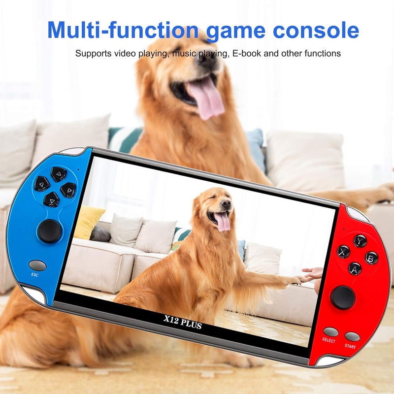 Derovan X12 Plus 7-Inch Retro Handheld Game Console – 1,000+ Built-In Games, 16 GB Storage, Dual Joysticks, AV Output, TF Card Expansion - Image 4