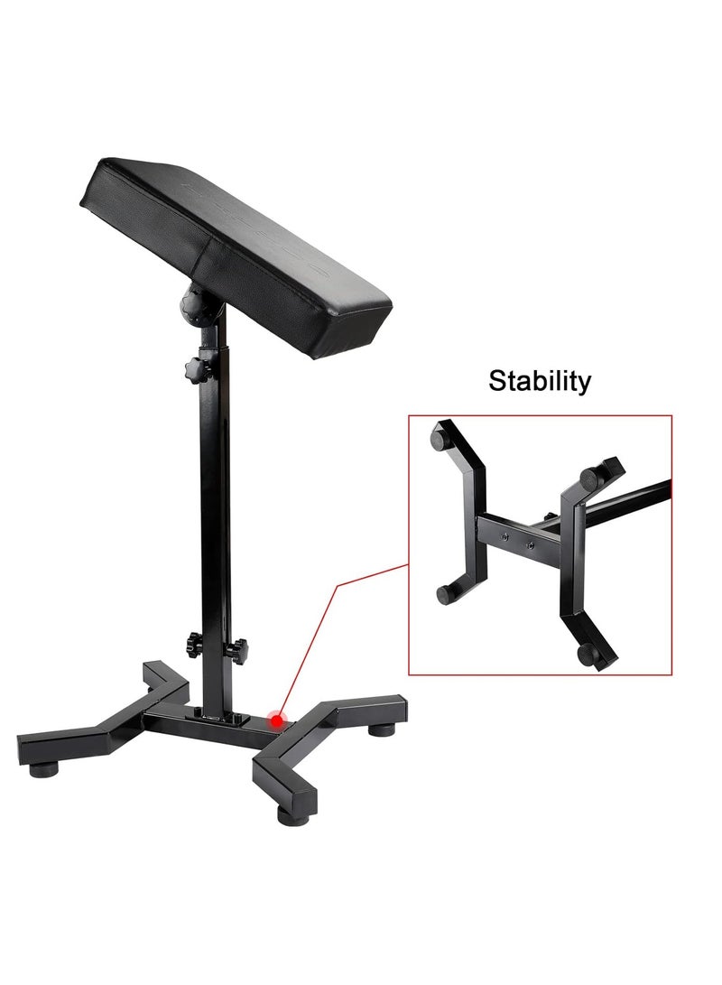 solong tattoo Solong Tattoo Armrest Stand and Legrest with Thicken Tattoo Pad 23 * 35 * 6cm, 180° Rotation Adjustable Height Chair Frame Non-Slip Base Square Black Leather TA221 - Image 3