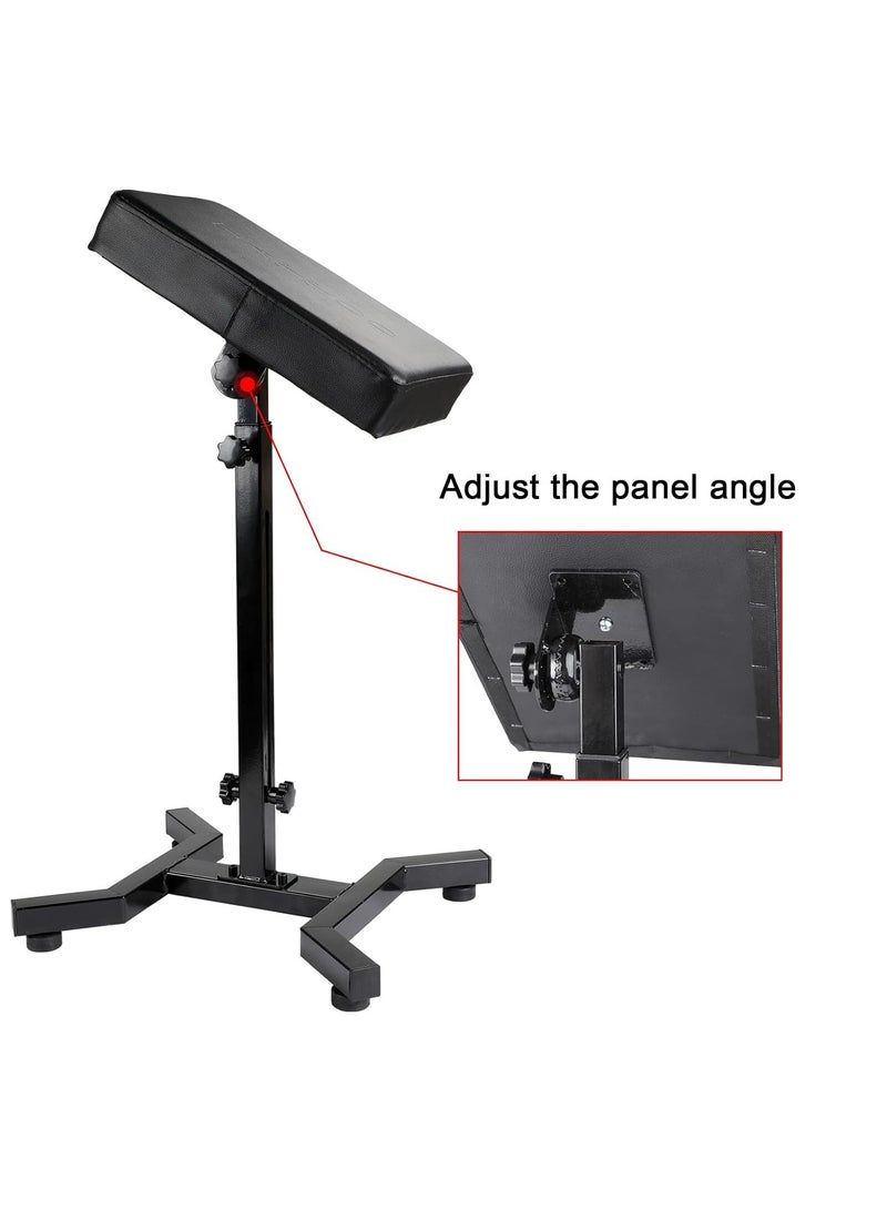 solong tattoo Solong Tattoo Armrest Stand and Legrest with Thicken Tattoo Pad 23 * 35 * 6cm, 180° Rotation Adjustable Height Chair Frame Non-Slip Base Square Black Leather TA221 - Image 4