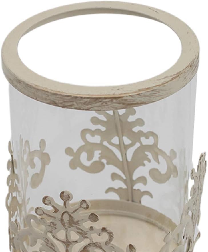 klarako Vintage Metal Pillar Candlestick Tealight Candle Holder Lantern Lamp with Glass Dome for Home Wedding DIY Decor  As Shown, S - Image 1