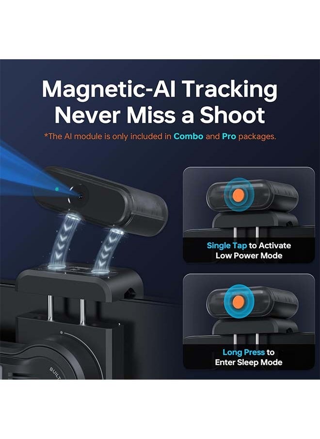 Zhiyun - ZHIYUN Smooth 5S AI Pro Gimbal Stabilizer for Smartphone 3-Axis Phone Gimbal with AI Tracker, Magnetic/Built-in Fill Light, Storage Bag, iPhone Stabilizer for Video Recording Filming Vlogging - Image 1