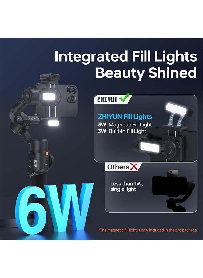 Zhiyun - ZHIYUN Smooth 5S AI Pro Gimbal Stabilizer for Smartphone 3-Axis Phone Gimbal with AI Tracker, Magnetic/Built-in Fill Light, Storage Bag, iPhone Stabilizer for Video Recording Filming Vlogging - Image 1