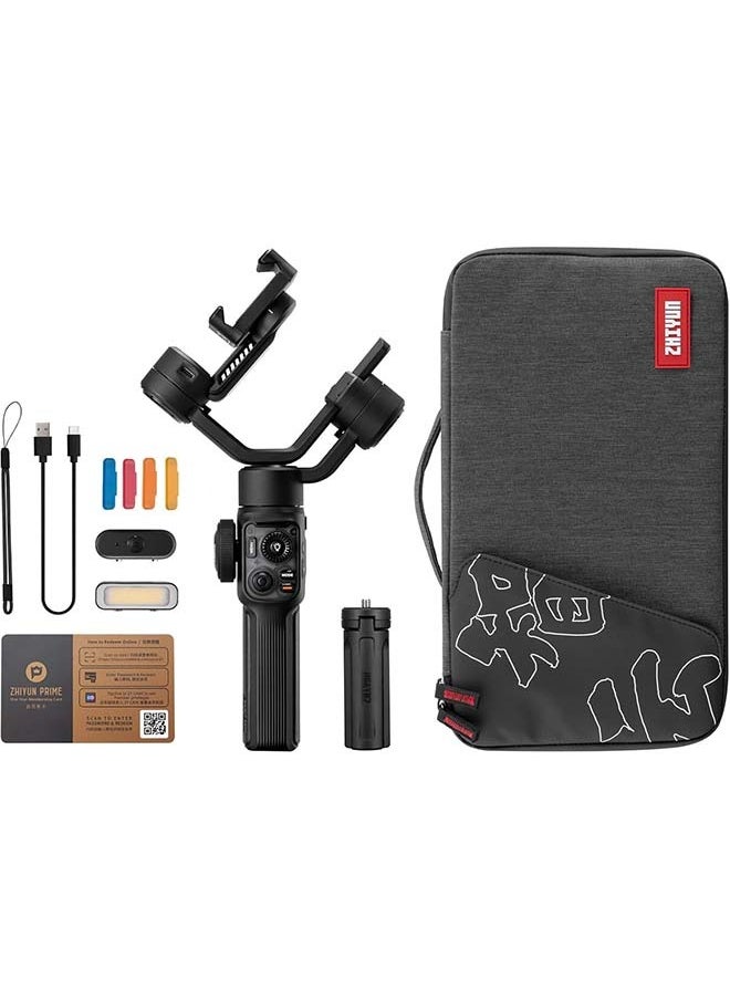 Zhiyun - ZHIYUN Smooth 5S AI Pro Gimbal Stabilizer for Smartphone 3-Axis Phone Gimbal with AI Tracker, Magnetic/Built-in Fill Light, Storage Bag, iPhone Stabilizer for Video Recording Filming Vlogging - Image 1