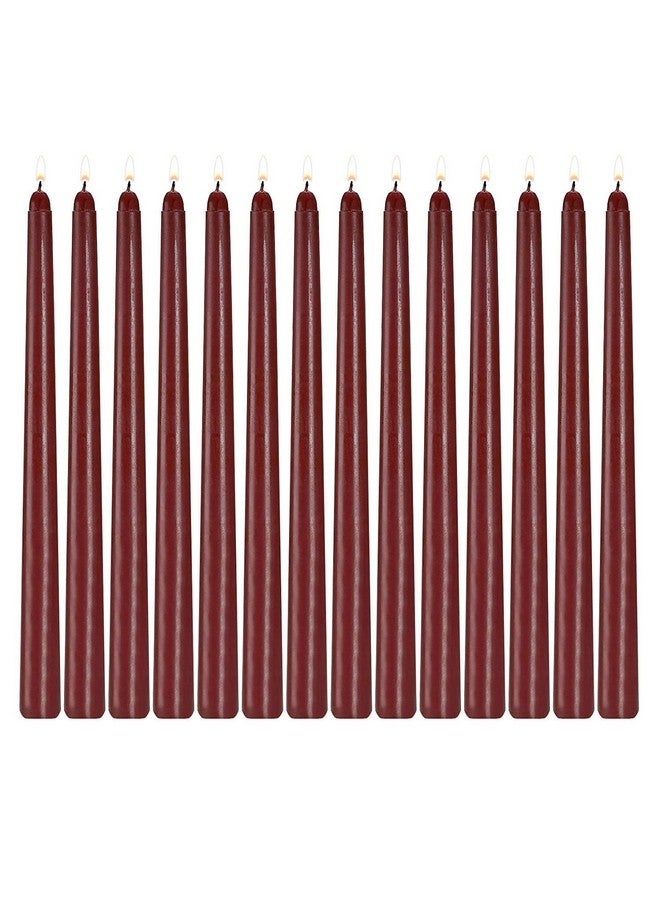 Howemon 14 Pack Dark Red Taper Candles 12 Inch Tall 3/4 Inch Thick Burn 10 Hours (Burgundy) - Image 1