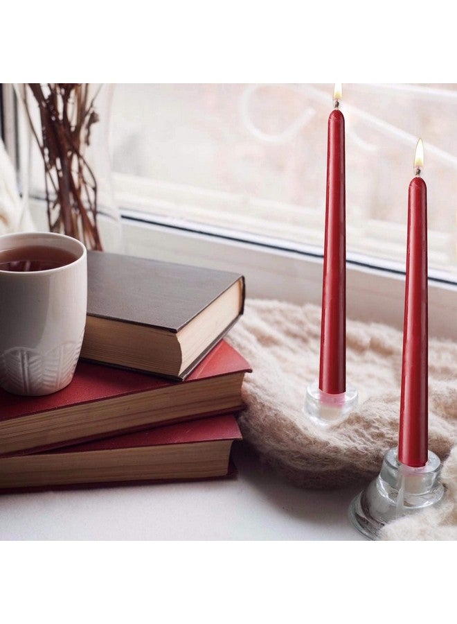 Howemon 14 Pack Dark Red Taper Candles 12 Inch Tall 3/4 Inch Thick Burn 10 Hours (Burgundy) - Image 3
