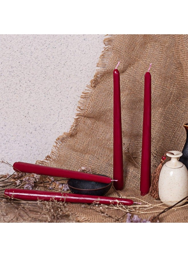 Howemon 14 Pack Dark Red Taper Candles 12 Inch Tall 3/4 Inch Thick Burn 10 Hours (Burgundy) - Image 4
