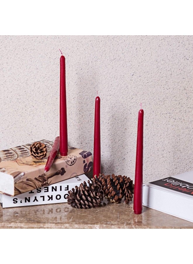 Howemon 14 Pack Dark Red Taper Candles 12 Inch Tall 3/4 Inch Thick Burn 10 Hours (Burgundy) - Image 2
