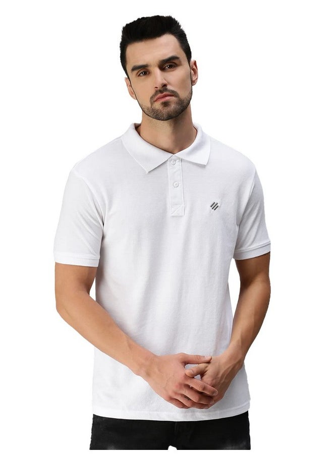 ONN - ONN Men's White Half Sleeves Polo Collar T-Shirt (Size : XX-Large) - Image 1