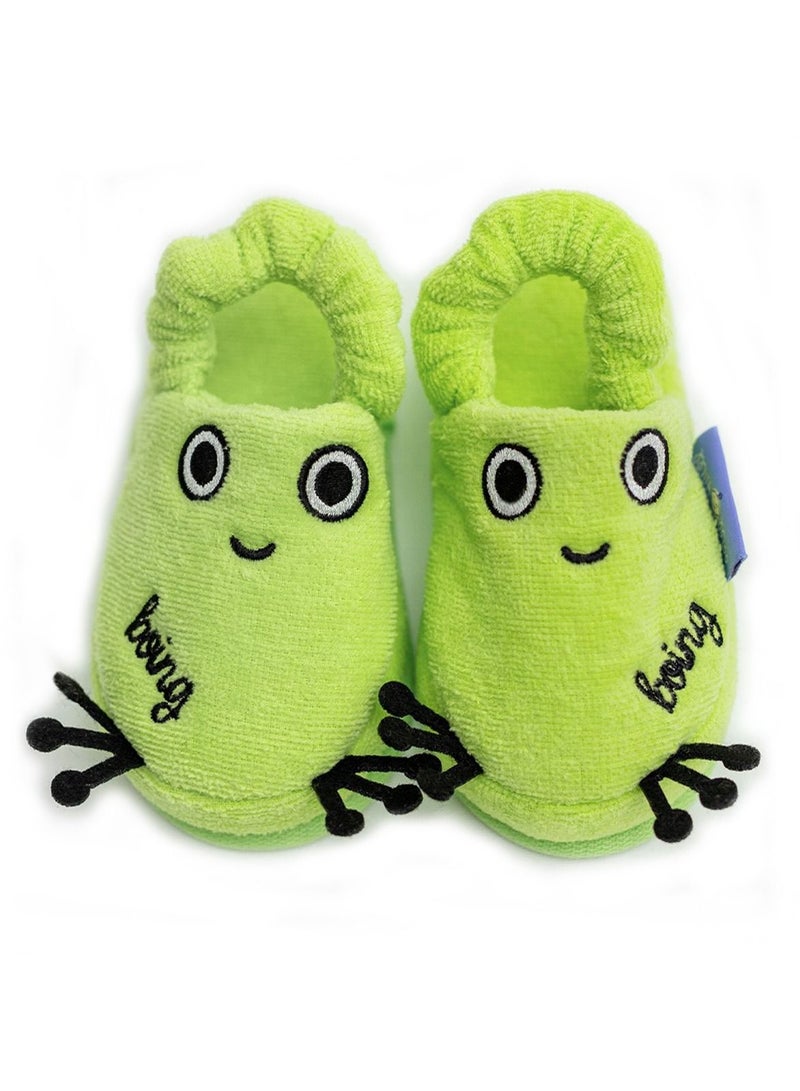 Milk&Moo Milk&Moo Toddler Slippers, %100 Cotton, Kids Slippers, Non Slip Soft Sole, Slip On Lightweight, Breathable, For House, Bath, Indoor Use, Animal Design, For Boys and Girls, 2-4 Years Old  - Image 1