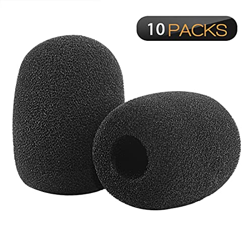 Geekria for Creators Foam Windscreen for 3/8'' (10mm) Diameter Microphones, Antipop Windshield, Mic Wind Cover, Sponge Foam Filter Compatible with HyperX, Astro, Bose (Black / 10 Pack) - Image 2