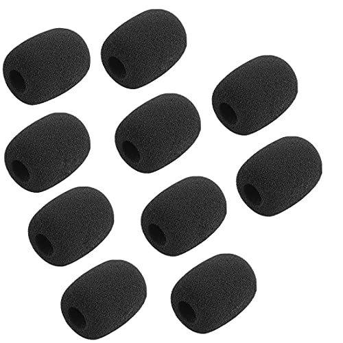 Geekria for Creators Foam Windscreen for 3/8'' (10mm) Diameter Microphones, Antipop Windshield, Mic Wind Cover, Sponge Foam Filter Compatible with HyperX, Astro, Bose (Black / 10 Pack) - Image 1
