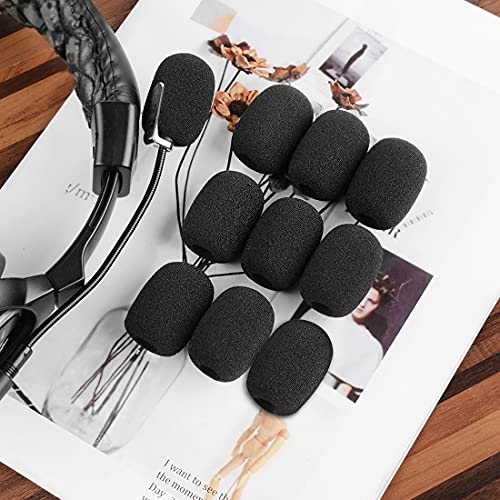 Geekria for Creators Foam Windscreen for 3/8'' (10mm) Diameter Microphones, Antipop Windshield, Mic Wind Cover, Sponge Foam Filter Compatible with HyperX, Astro, Bose (Black / 10 Pack) - Image 5