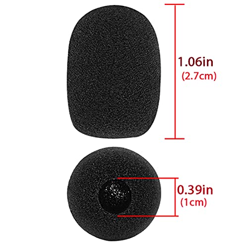Geekria for Creators Foam Windscreen for 3/8'' (10mm) Diameter Microphones, Antipop Windshield, Mic Wind Cover, Sponge Foam Filter Compatible with HyperX, Astro, Bose (Black / 10 Pack) - Image 3