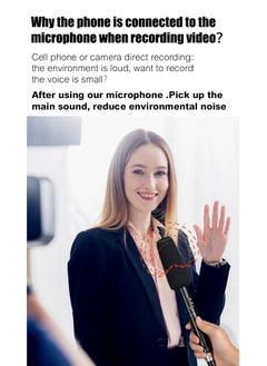 Generic Wireless interview microphone Mobile SLR camera dedicated to news reporters outdoor street noise cancelling handheld microphone (Lighting)  - Image 2