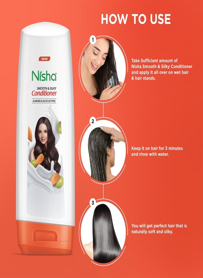 نيشا بلسم الشعر نيشا، ناعم، قوي، جميل بشكل طبيعي (مستخلصات اللوز والزيتون، 80 مل (عبوة من قطعتين)) - Image 5