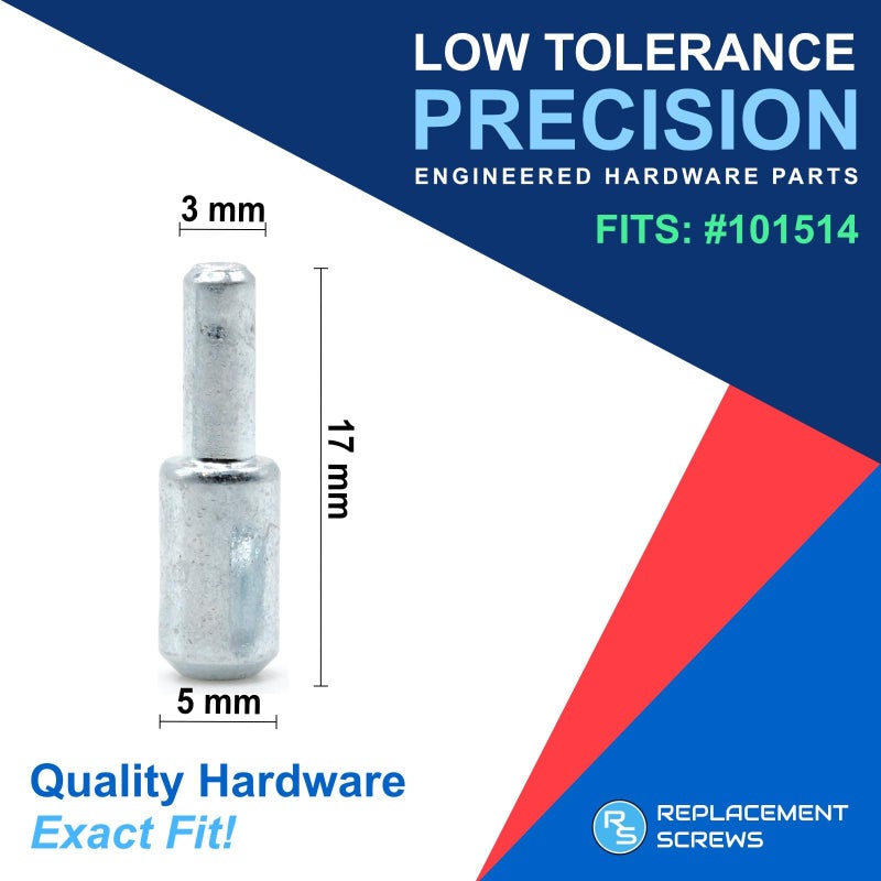 ReplacementScrews دبابيس دعم الرف البديلة المتوافقة مع Ikea 101514 (Micke Brusali Brimnes) للمكاتب ومحطات العمل والخزائن (عبوة من 16 قطعة) - Image 2