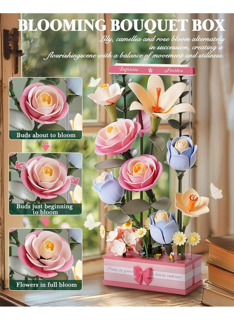 ROBOTIME ROKR Blooming Bouquet Box DIY 3D Puzzle AF01D - Image 4