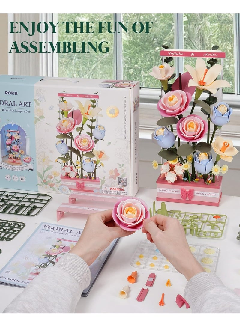 ROBOTIME ROKR Blooming Bouquet Box DIY 3D Puzzle AF01D - Image 3