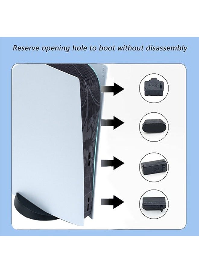 Colorskin Dust Cover Net for PS5 Console PS5 Heatsink Barrier Pets Hair Anti-dust Cover Dustproof Playstation 5 Optical PVC Drive Version/Digital Version Game Console Traceless Sticker Accessories(Spider Black）  - Image 3