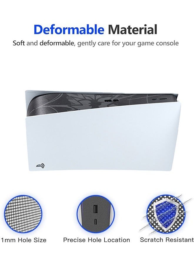 Colorskin Dust Cover Net for PS5 Console PS5 Heatsink Barrier Pets Hair Anti-dust Cover Dustproof Playstation 5 Optical PVC Drive Version/Digital Version Game Console Traceless Sticker Accessories(Spider Black）  - Image 5