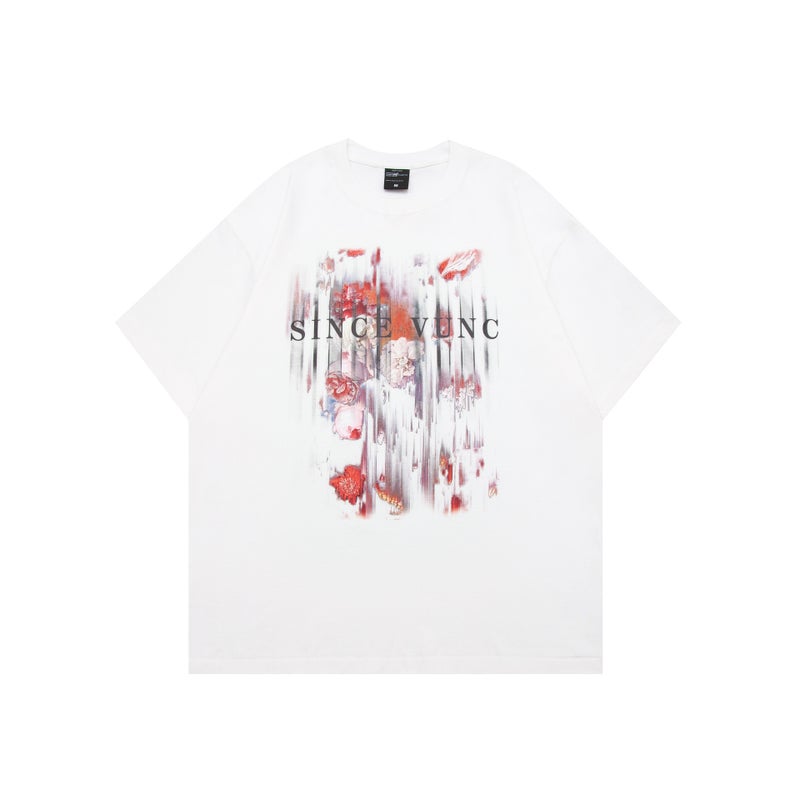 Vunc American Fashion Brand 270G Heavy T-Shirt Couple'S Shirt Ink Printing Street Short Sleeve Men And Women - Image 1